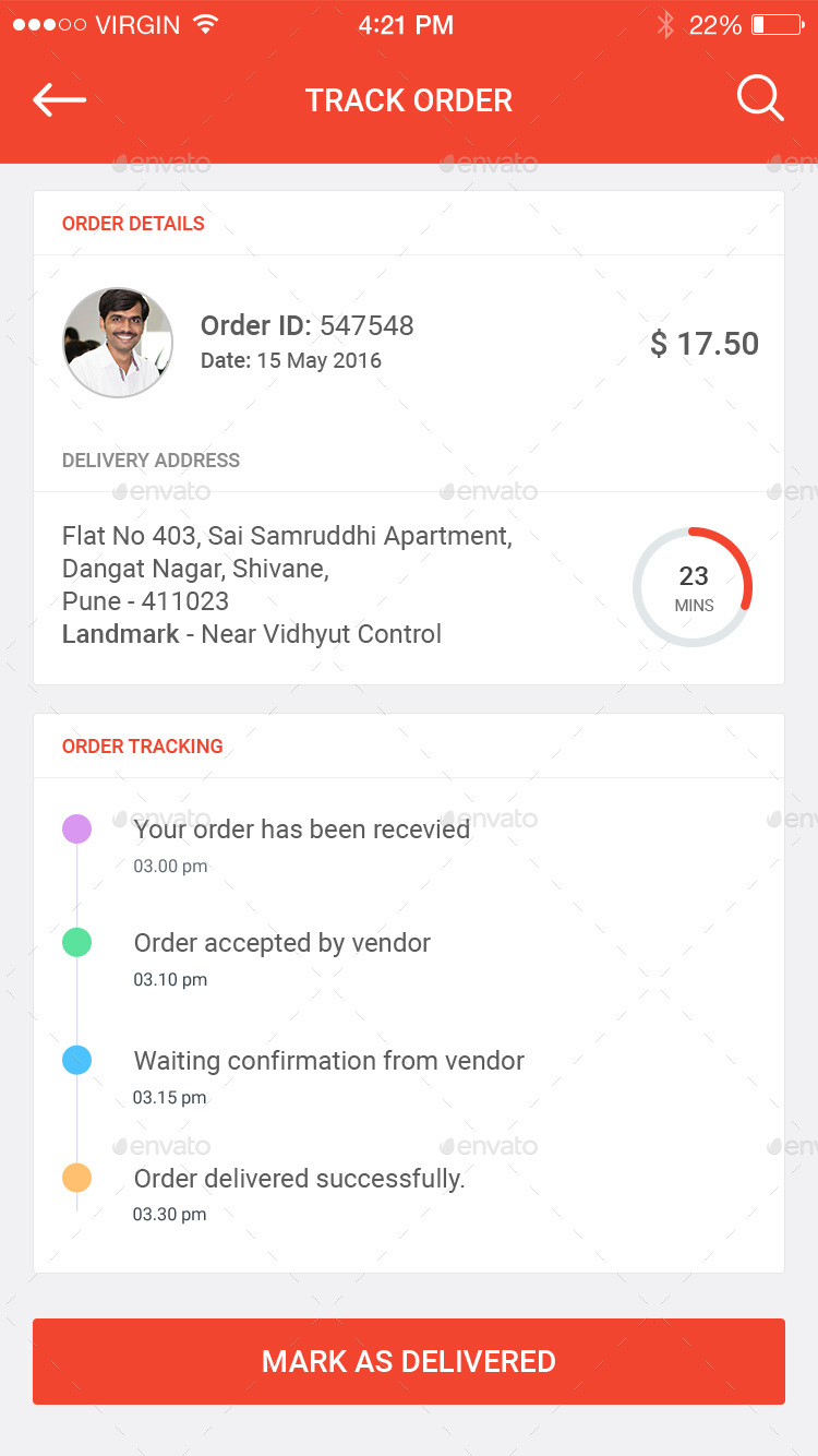 Picture of HungryBird - Food Order App UI Kit, Web Elements | GraphicRiver